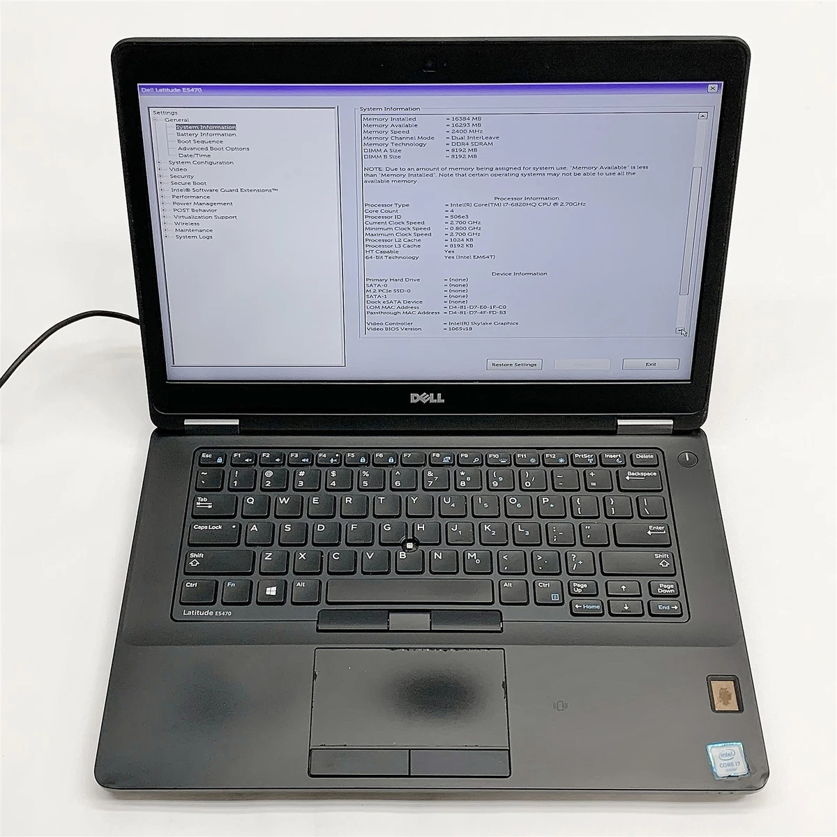 Dell Intel Core i7 6th Gen. 16GB RAM PC Laptops & Netbooks for