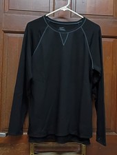 Climate Right Cuddl Duds Black Long Sleeve Shirt Thumbholes Women's Size XL