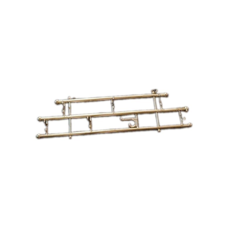 Vintage 22 x  6.25 Brass Coat Rack with Seven 7 Swiveling Hooks, 1960s Towel