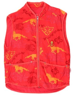 Vintage Mädchen Weste 15-16 Jahre Rot Animal Print CZ18