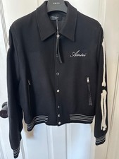 AMIRI Bones Wool Varsity Jacket Black Size 52 New With Tags $1790 MSRP