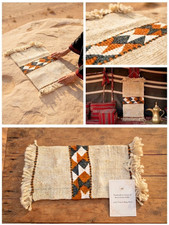 Handmade Jordanian Bedouin Wool Rug 100 Natural Sheep Wool Small 55x31cm