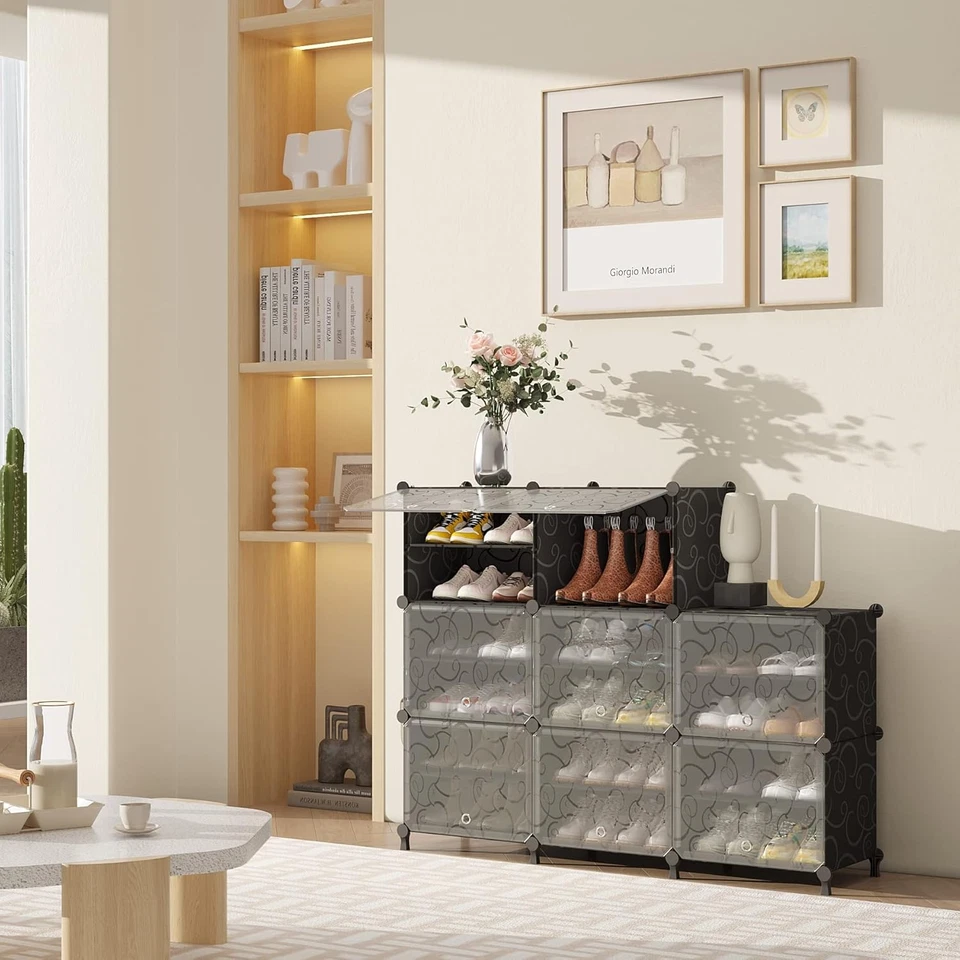 Zapatera 8 niveles con puerta para 32pares organizador closet pasillo dormitorio - Image 4 of 4