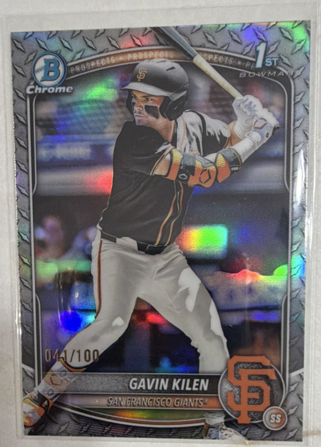 Topps 2025 Bowman Draft Chrome Gavin Kilen Steel Refractor #BDC-40 /100 RC