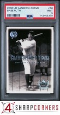 2000 UPPER DECK YANKEES LEGENDS #66 BABE RUTH HOF POP 4 PSA 9