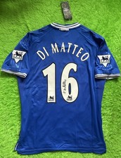 Roberto Di Matteo signed Chelsea FC retro EPL home shirt with COA & Proof
