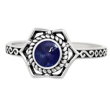 Natural Lapis Lazuli - Afghanistan 925 Sterling Silver Ring s.7 Jewelry R-1744