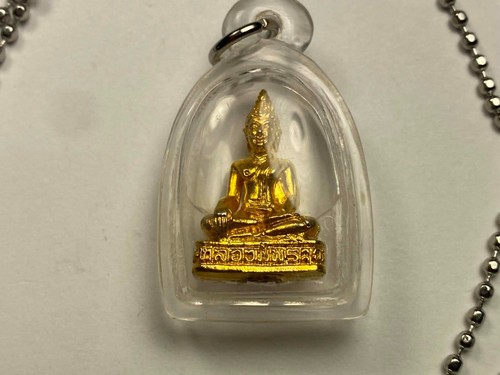 Famous Vintage"Rattling" Buddha Statue Amulet with 22" Metal Necklace