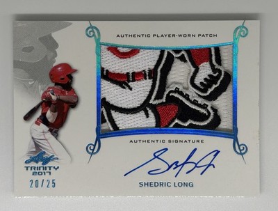 2017 Leaf Trinity - Patch Autographs Shed Long #PA-SL1 Platinum Holofoil...