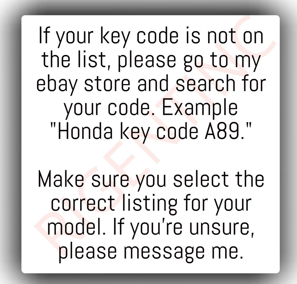 Llave de repuesto para llave Honda moto ATV cortada a código A00-A99 B00-B99 Foto 4 de 4