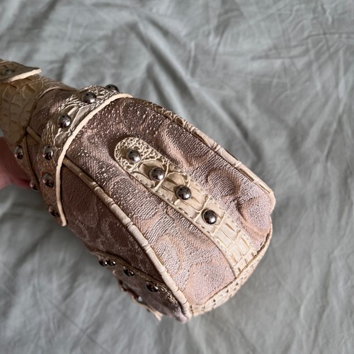 Vintage Guess Beige Faux Python Leather Y2K Baguette Bag - Picture 10 of 20