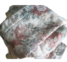 VTG CROSCILL HOME FASHIONS quilted floral shams KING size muted flowers  USA