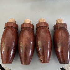 lot de 4 ancien pied de lit vis bois gros modele 