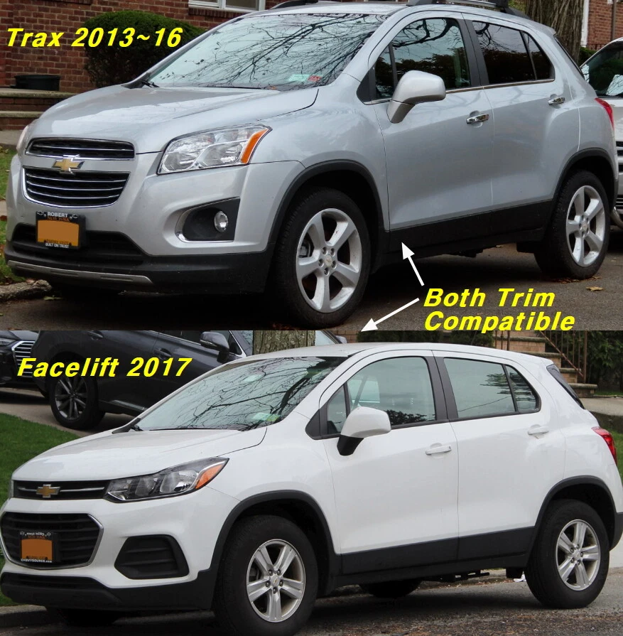 Visera de puerta cromada protector de ventilación de lluvia ventana 4P Ups# C525 para Chevrolet TRAX 2015~22 Foto 2 de 4