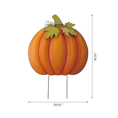 Estaca de metal de gran tamaño para patio de calabaza de otoño o decoración de pared o decoración de pie 36 pulgadas H - Imagen 6 de 10