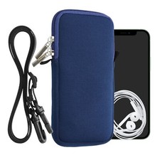 Custodia Neoprene con Zip - Portacellulare a Tracolla - Porta Cellulare da Collo