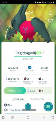 Pokémon Trade GO - Regidrago 1 Million Dust Trade