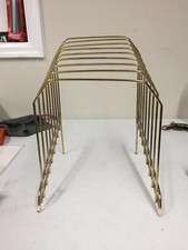 Brass Magazine LP Music Album Record Holder Stand Gold Color