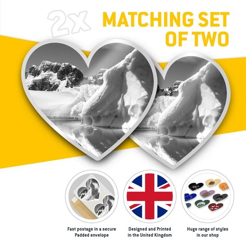 2 x Heart Stickers 7.5 cm - BW - Antarctic Iceberg Ice Snow Scene #35934 - 第 2/9 張圖片