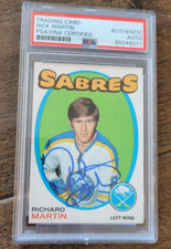 1971-72 OPC SIGNED ROOKIE CARD RICK MARTIN BUFFALO SABRES KINGS # 161 PSA DNA