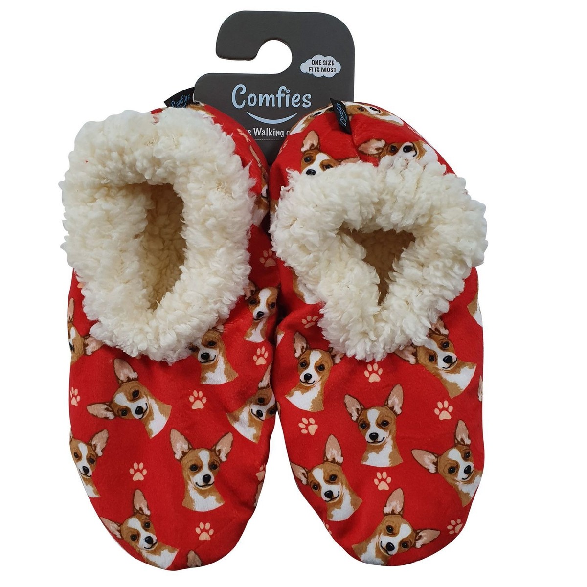 Chihuahua Fawn Dog Slippers Comfies Womens Super Soft Lined Animal