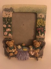 Children's Teddy Bears "Picnic" Ceramic Picture Frame 7 x 5 1/2 "