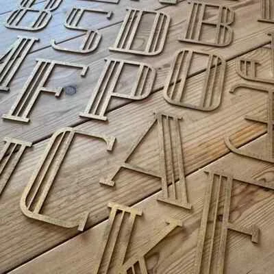 RW NORFOLK Gold Art Deco Letters Metal Lettering A-Z Sign Signage Home House Garden Shop