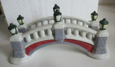 Lemax Village Collection Porcelain Column Bridge 1994