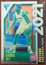 2020-21 PANINI FLUX SADDIQ BEY DETROIT PISTONS FRESHMAN YEAR SILVER CARD #13 NM