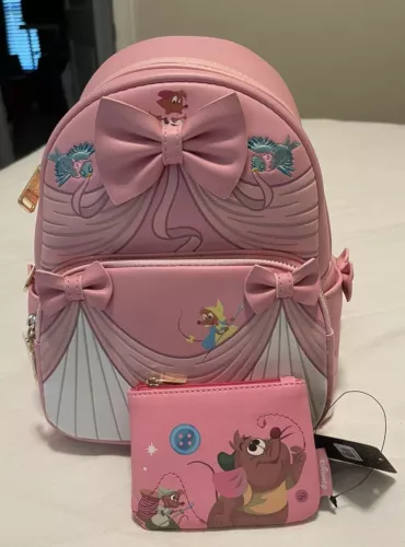 Loungefly Cinderella 70th Anniversary Dress Pink Mini Backpack & Wallet NWT