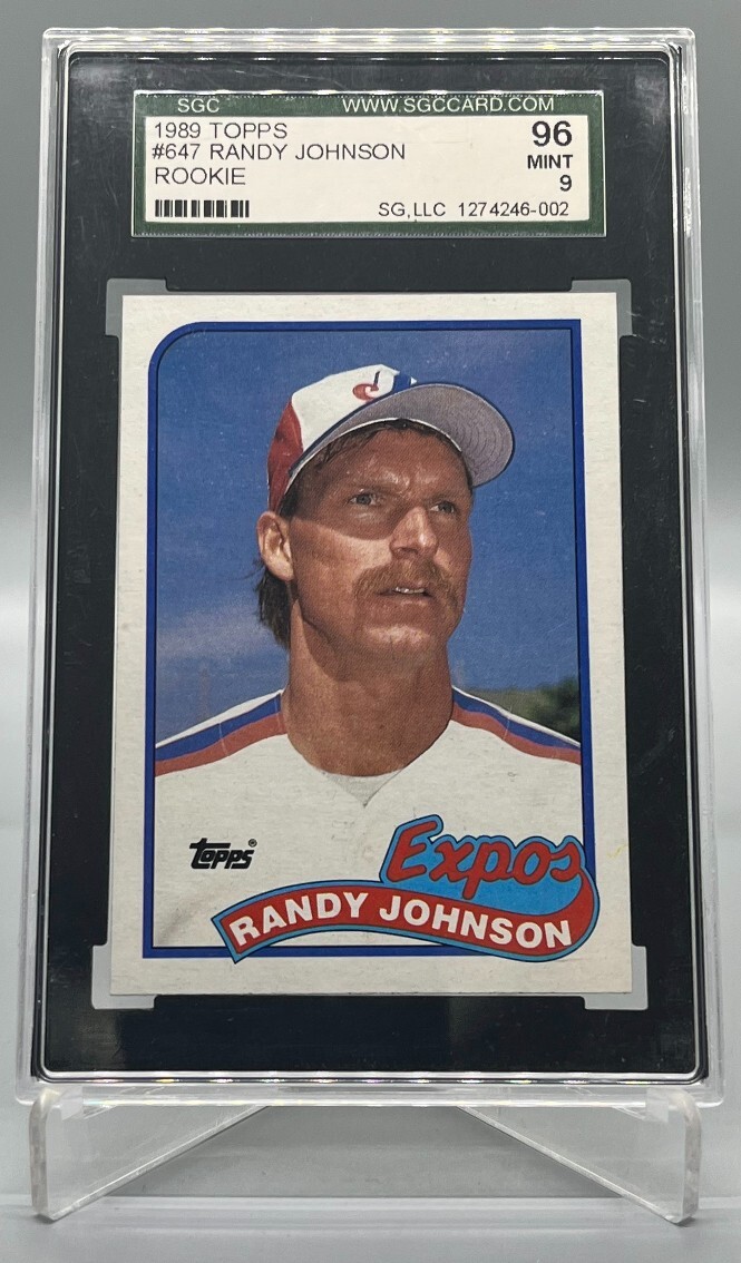 1989 TOPPS #647 RANDY JOHNSON SGC 96 ROOKIE RC GRADED MINT 9 EXPOS