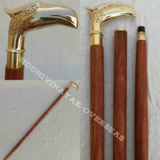 Brass Designer Eagle Victorian Head Handle Wooden Walking Stick Cane Unisex Gift