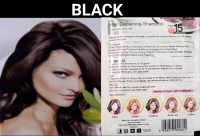 10 PCS Black Herbal Hair Dye Shampoo Instant Gray Coverage Easy DIY at Home