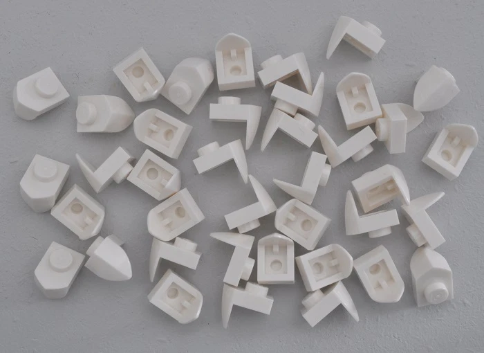 40 x LEGO® STEINE 1 x 1 NOPPEN PLATTEN 1ER MIT ZAHN ZACKEN NEU 15070 WEISS