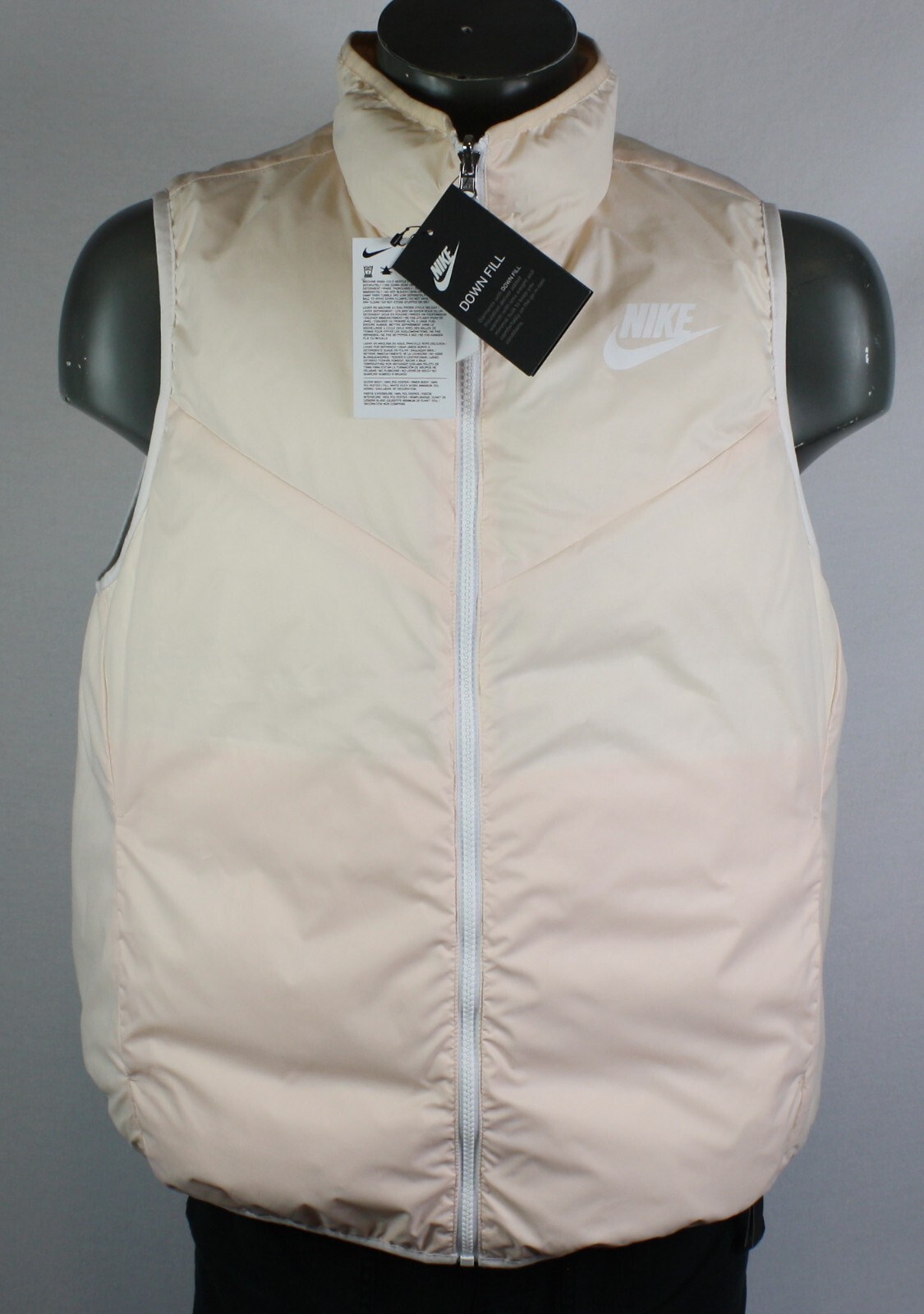 NWT Nike White & Cream Windrunner Down Filled Reversible Womens Puffer