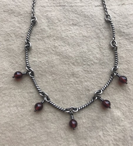 JAMES AVERY RETIRED GARNET DROP TWISTED 