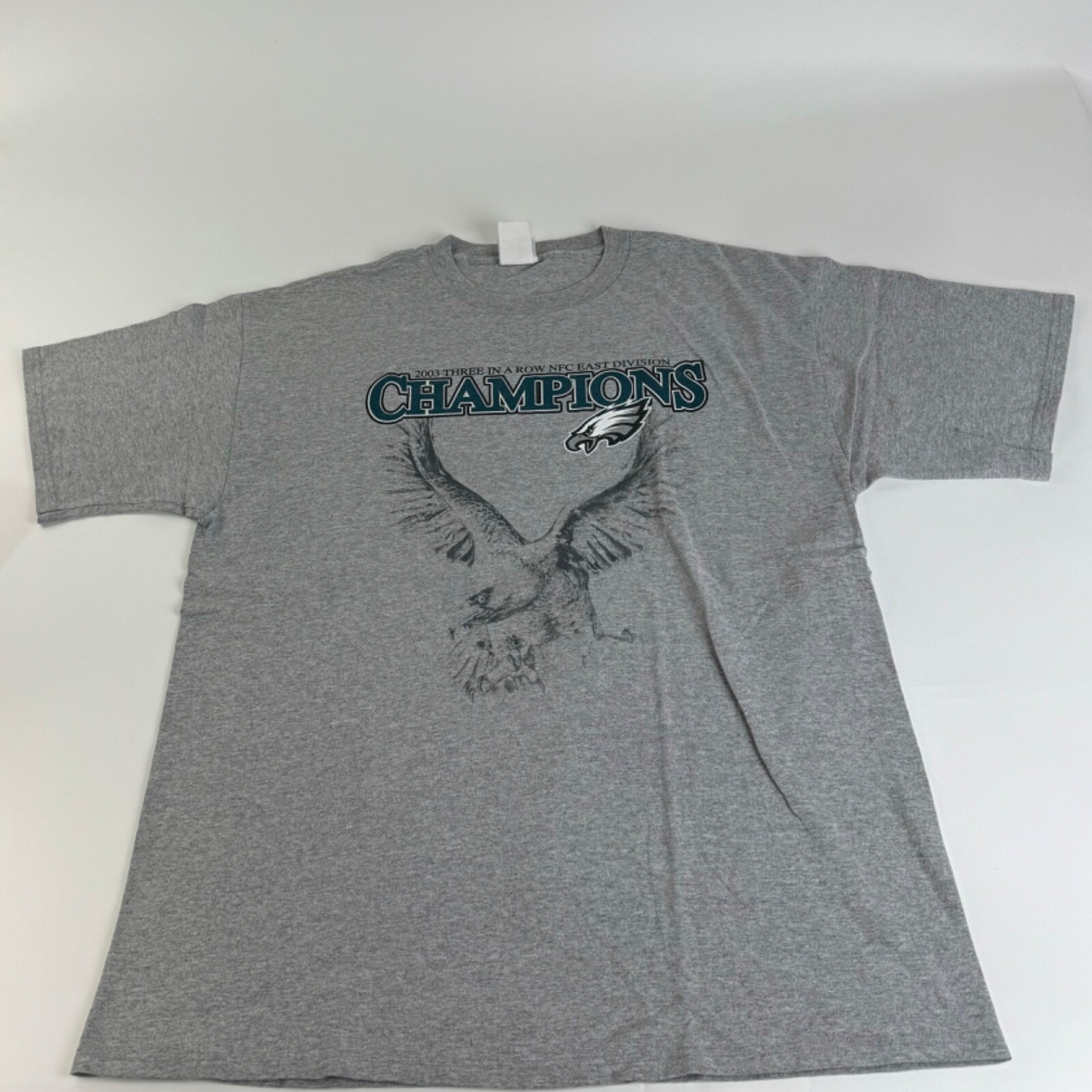 FILA Maglietta Vintage 2003 Philadelphia Eagles NFC Champions 3 In A Row NFL Philly