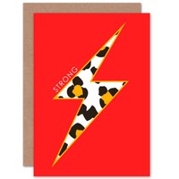 Roter Starker Inspirierender Motivierender Leopard Geburtstagskarte