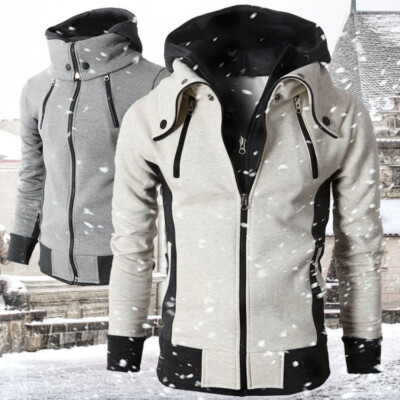 Mens Double Zipper Jacket for Cold Winter Days