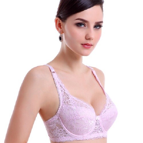 Reggiseno donna taglie forti completo ferretto non imbottito pizzo trasparente minimizzatore EF - Foto 25 di 44