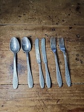 Vintage Doll House Miniature Utensils Silverware Aluminum GERMANY