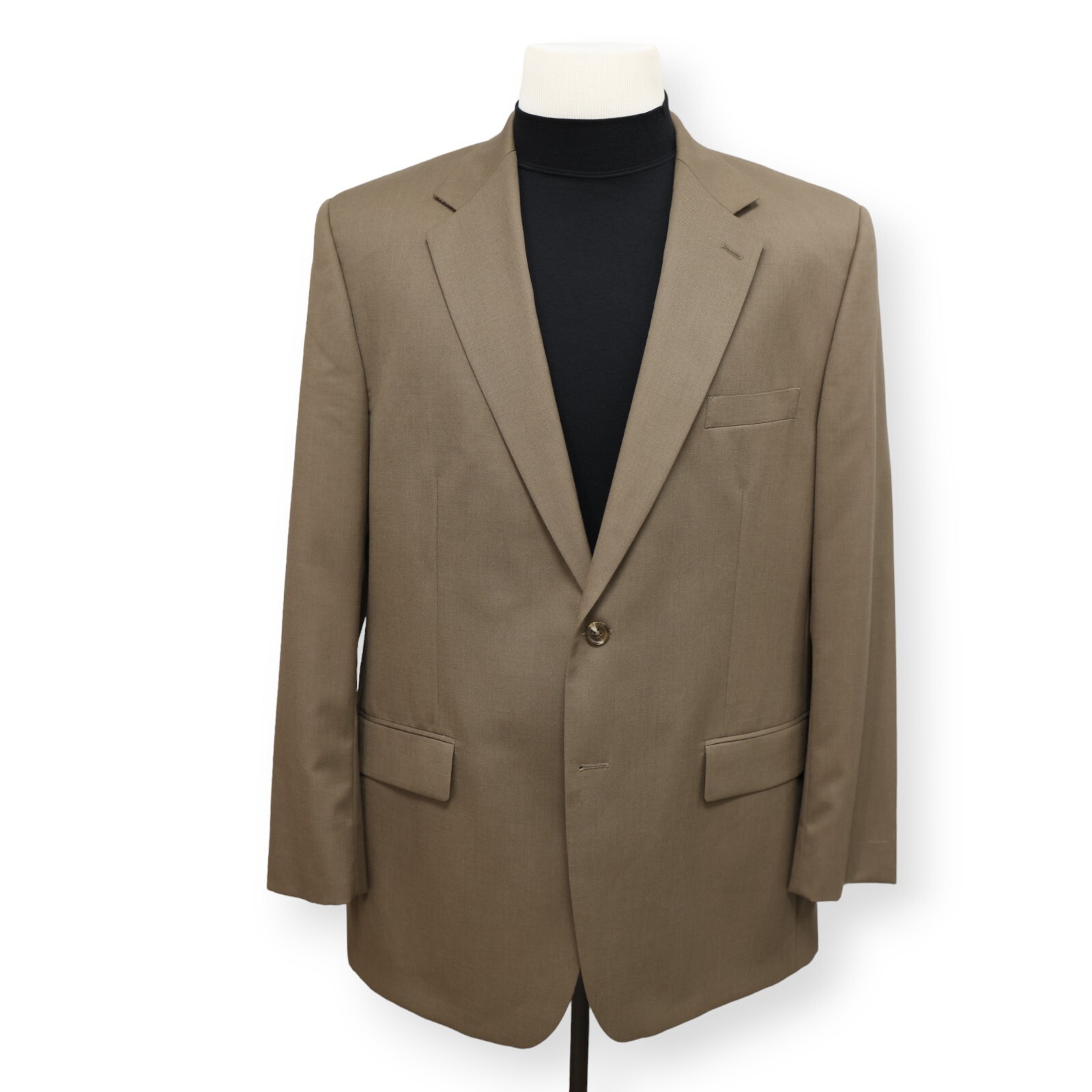 CHAPS mens solid brown 100% WOOL two button sport… - image 2