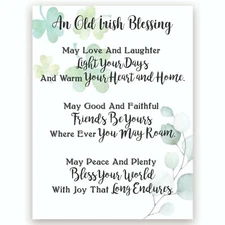 Inspirational Irish Wall Plaque For Home Living Room Décor 6x8in