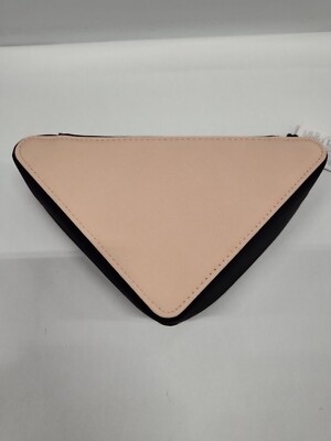 Prada Beauty Pink & Black Triangle Zip Pouch Cosmetic Makeup