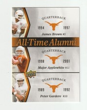 2011 Upper Deck #ATAT-BAG James Brown / Major Applewhite  / Peter Gardere card