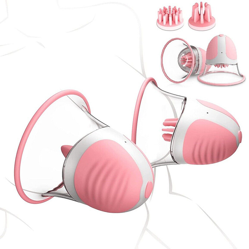 Vibrating Nipple Sucker Suction Cup Breast Enlarger Pump Rotating