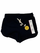 Girls Cat  Jack Basic Black Shorts Size XS 4-5 Drawstring Pull On