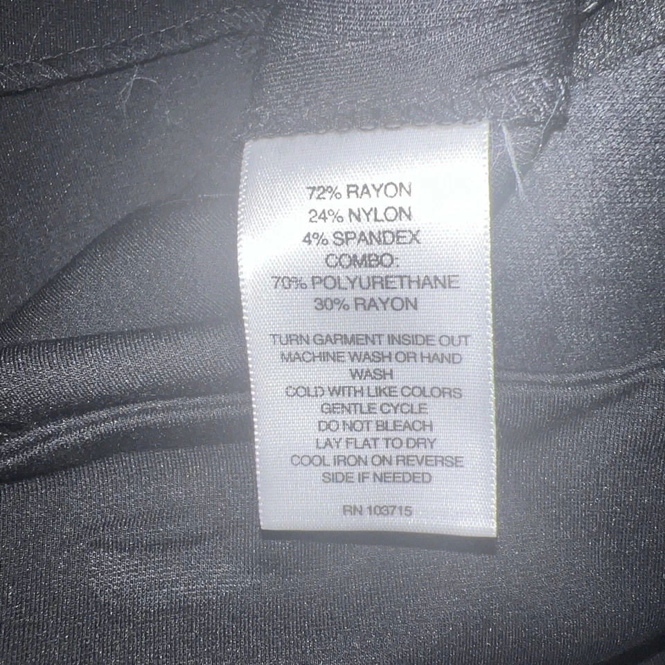 VALERIE STEVENS Size 14 Womens Stretchy Vinyl Black Skirt Faux Leather -65 - Image 4 of 4