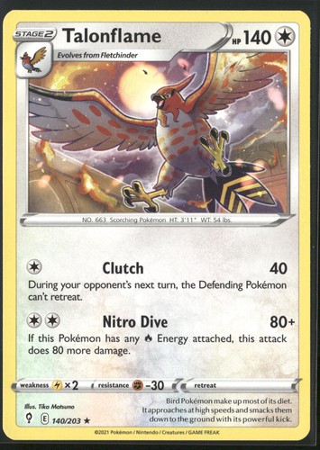Talonflame 140/203 Rare Evolving Skies Pokemon Near Mint
