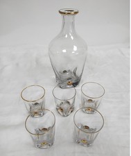 Glass Carafe Set with Gold Rim - AMB18GA